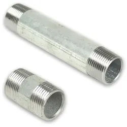 Stahlrohr Rohrdoppelnippel verzinkt (Ausführung: 1/2''AG - L=80 mm)
