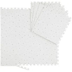 Relaxdays 8Xpuzzlematte , Weiß , Kunststoff , 51x51 cm , Teppiche und Böden, Teppiche, Kinderteppiche