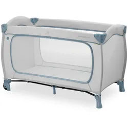 Hauck Reisebett , Greige, Pastellblau , Metall, Kunststoff, Textil , 69x82x125 cm , zusammenklappbar, Ausstieg , Babymöbel & Kindermöbel, Babyzimmer, Babybetten, Reisegitterbetten