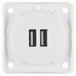 Berker Integrow FLOW USB Ladesteckdose 230V (polarweiß, matt)