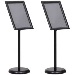 vidaXL Podest, Plakatständer 2 pcs Schwarz 32,7 x 24 x 108 cm Aluminium schwarz