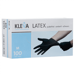 Kleva Latex-Handschuhe Größe M Schwarz 100 Stück
