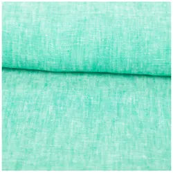 SCHÖNER LEBEN. Stoff Leinenstoff Meterware Reinleinen grün meliert 1,35m, atmungsaktiv grün