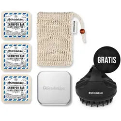Störtebekker Festes Haarshampoo x 3 - Duschset Hair inkl. GRATIS Scalp Brush