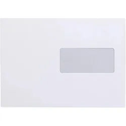 Clairefontaine 500x Briefumschlag C5 162x229, Fenster rechts 45x200 50μ, weiß 90g - Weiß 103425C