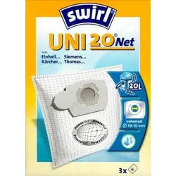 Swirl Universal-Staubsaugerbeutel UNI20net, verstärkt, 10-20cm, Ø59-70mm für AEG, Bosch, Clatronic, Einhell, Kärcher Staubsauger