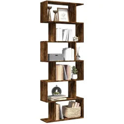 vidaXL Bücherregal NA Raumteiler-Bücherregal 6 Etagen Räuchereiche 70x24x193 cm braun