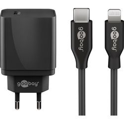 Goobay Lightning/USB-CTM PD-Ladeset (25 W) - USB-CTM Netzteil 25 W inklusive USB-CTM auf Lightning Kabel für z.B. iPhone 12