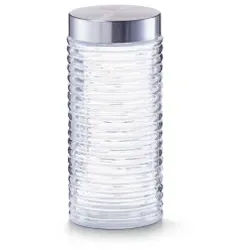 Zeller gerillt Vorratsglas, Glasbehälter mit hochwertigem Schraubdeckel aus Edelstahl, Fassungsvermögen: 1400 ml