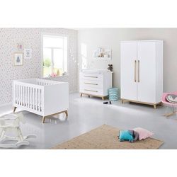 Pinolino Babyzimmer , Weiß, Eschefarben , Holzwerkstoff , 4 Fächer , 3 Schubladen , in verschiedenen Größen erhältlich,zum Juniorbett umbaubar, höhenverstellbar, Sprossen mit Normabstand, Aufbauanleitung im Karton, Lattenrost inklusive, Schlupfsprossen , Baby & Kindermöbel, Babyzimmer, Babyzimmer-serien