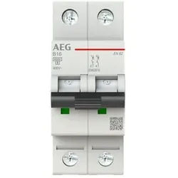 AEG Leitungsschutzschalter AC B 16A 2-polig EN62B16 400V 2TE 50-60Hz IP20