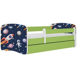 Raumhirsch Furniture Kinderbett Kosmos mit Schublade 160/80 90/61/164 , Grün , Holzwerkstoff , Rechteckig , 80x160 cm , FSC 100% , Babymöbel & Kindermöbel, Kinderzimmer & Jugendzimmer, Kinderbetten