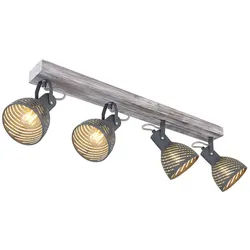GLOBO LIGHTING LED Deckenspot, Leuchtmittel nicht inklusive, Deckenleuchte Deckenlampe verstellbar Spotleiste Gitter Design grau grau