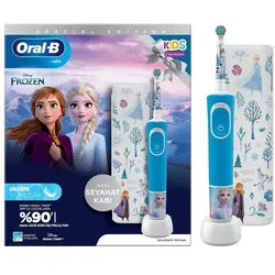 Oral-B - Elektrische Kinderzahnbürste 'Vitality Pro Kids Frozen' + Reiseetui in Hellblau Zahnbürste 1 St hellblau
