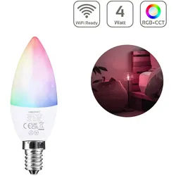 MiBoxer RGB+CCT Lampe 4W E14 | 2.4GHz WiFi ready | FUT108