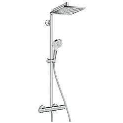 Brause-System Hansgrohe Crometta E 240 Handbrause, Kopfbrause 240 x 240 mm und Thermostat, chrom - 27271000