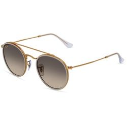 Ray-Ban RB 3647N Unisex-Sonnenbrille Vollrand Rund Metall-Gestell, Gold