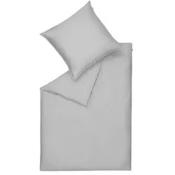 Schöner Wohnen Bettwäsche , Grau , Textil , Uni , 155x220 cm , Oeko-Tex® Standard 100 , pflegeleicht, angenehm wärmend, bügelleicht, samtiger Griff, weiche und anschmiegsame Oberfläche, Übergröße , Heimtextilien, Bettwäsche & Leintücher, Bettwäsche, Übergrößen-Bettwäsche
