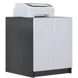 InnoFurn Druckerschrank Elona, Druckerkommode mit Soft-Close & Push-to-Open, Home Office & Büro, Schwarz/Weiß matt (51 x 60,5 x 54 cm) , Holzwerkstoff , 51x60.5x54 cm , Büromöbel, Büroschränke, Aktenschränke