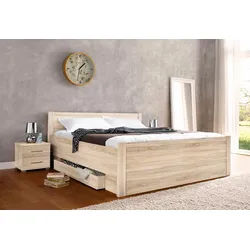 priess Bett Husum Schlafzimmer Jugendzimmer Rahmenbett, mit Komforthöhe verschiedene Ausführungen hochwertige Premium Qualität braun 190 cm x 208 cm x 85 cm