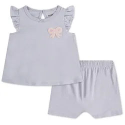 HUGGIES babywear Bluse & Shorts HUGG 2PC SETS (Set, 2-tlg) mit Stickerei blau 2 (62)