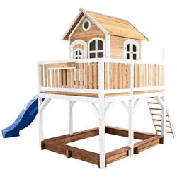 Ambia Garden Spielturm , Blau, Braun, Weiß , Holz , Hemlocktanne , 377x291x255 cm , EN 71, CE, FSC 100% , Freizeit & Co, Gartenspielzeug, Spieltürme