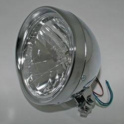 SHIN YO 6 1/2 Zoll Cruiser-Chromscheinwerfer mit Schirm, silber