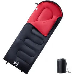 vidaXL Schlafsack Schlafsack für Erwachsene Camping 3-4 Jahreszeiten (1 tlg) rot|schwarz