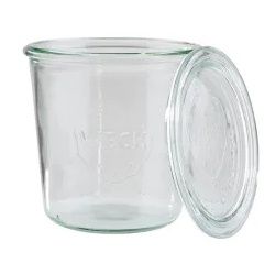 Weck-Glas mit Deckel Sturzform, 2er Set, Praktische Einmachgläser mit Deckel, Maße (Ø x H): 11 x 11 cm