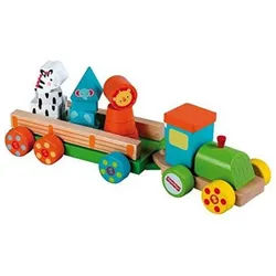 Fisher-Price® Spielzeug-Auto Holz-Eisenbahn, inkl. Tier-Bauklötze bunt