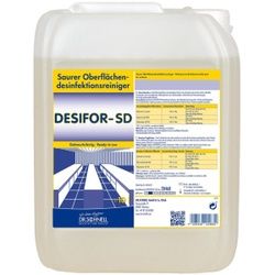 Dr. Schnell Flächendesinfektionsreiniger DESIFOR SD, Gebrauchsfertiges Desinfektionsmittel zur Desinfektion säurebeständiger Flächen, 10 Liter - Kanister