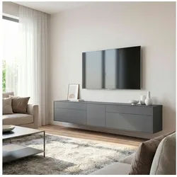 LeGer Home by Lena Gercke Lowboard Essentials, TV-Board, TV-Kommode, TV-Schrank, TV-Möbel (2 St), Breite: 277 cm, UV lackiert, Push-to-open-Funktion grau
