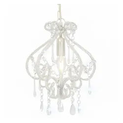 vidaXL Deckenleuchten NA Kronleuchter Deckenlampe E14 Metall Weiß 24x32 cm für stilvolle Inn weiß