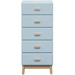 Xxxl Kinderkommode Hellblau 40/50/115 cm , Holzwerkstoff , 50x115x40 cm , Babymöbel, Kinderkommoden