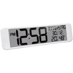 Funkwanduhr weiss rechteckig 440x30x120mm die Funkuhr mit Datum, Temperatur, Thermometer, Hygrometer
