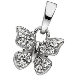 JOBO Schmetterlingsanhänger Anhänger Schmetterling, 925 Silber mit 14 Zirkonia silberfarben