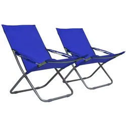 furnicato Klappstuhl Klappbares Strandstuhl-Set 58x76x88 cm, Blau, 2 Stück (1 St) blau
