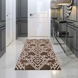 Teppich CARPET CITY "April 2291", braun, B:80cm H:10mm L:300cm, Polyester, Teppiche, Läufer, weich durch Microfaser, Boho Ethno Look, Wohnzimmer