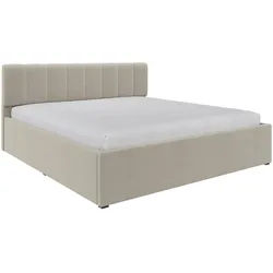 Stylife Polsterbett , Beige , Holz , Buche , Schichtholz , 180x200 cm , gepolstertes Kopfteil, in verschiedenen Größen erhältlich, bodentiefer Einstieg,nicht verstellbar , Schlafzimmer, Betten, Polsterbetten