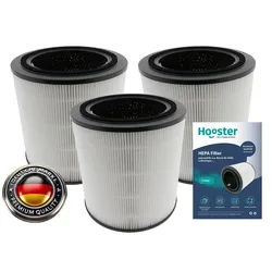 Hooster Luftfilter 3er Set Filter kompatibel mit Bosch Air 2000 Luftreiniger, 3in1 HEPA/Aktivkohle Filter für eine optimale Luftreinigung grau
