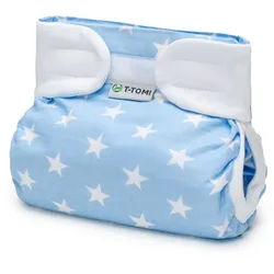 T-Tomi Orthopädisches Spreizh√∂schen für breites Wickeln - klettverschluss Blue stars (5-9 kg) 1 St