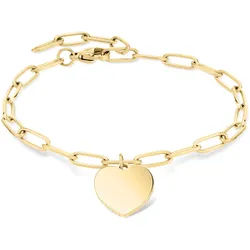 Armband LIEBESKIND BERLIN "Schmuck Edelstahl Armkette My Heart Herz", gold (gelbgoldfarben), Armbänder, Damen, 20cm, Edelstahl, Armband