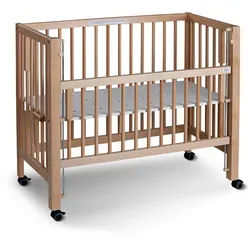 tiSsi Beistellbett , Buchefarben , Holz , Buche , massiv , 94x56x94 cm , höhenverstellbar, sehr stabil , Holzmöbel, Holzbetten, Gitterbetten Holz