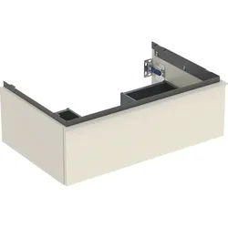 Geberit iCon Unterschrank für den Waschtisch, 1 Schublade, 74x24,7x47,6 cm, 502311, 502.311.JL.1, Farbe: Front/Korpus: sand-grau/lackiert hochglänzend, Griff: sand-grau/pulverbeschichtet matt
