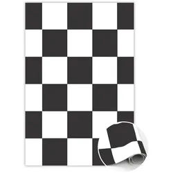Tulup Vinyl Teppich 140x210 cm Schachbrettmuster , Kunststoff , Rechteckig , 140x210 cm , Teppiche und Böden, Teppiche, Outdoorteppiche