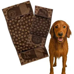 Zwoltex Hundehandtuch Hochwertiges Abtrockentuch im Set – passend für Hunde und Katzen, (Baumwolle 95° Set 30×80+50×100 Saugstark & langlebig), Robuster Tierfrottee – hautfreundlich und vielseitig einsetzbar braun
