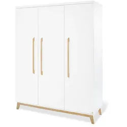 Pinolino Babykleiderschrank , Weiß , Holz , Esche,Eiche , teilmassiv , 150x193x58 cm , Baby & Kindermöbel, Babyzimmer, Babyzimmer-serien