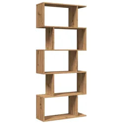 vidaXL Bücherregal Raumteiler-Bücherregal 5 Etagen Artisan-Eiche 70x24x161 cm, 1-tlg.