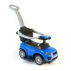 Lemodo Rutscherauto Kinderfahrzeug mit Sicherheitsbügel und Schiebestange, Rutschauto mit abnehmbarer Schiebestange und Fußablage blau