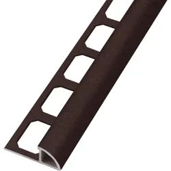 Viertelkreisprofil / Ecken Aluminium umbra, strukturbeschichtet | Fliesenprofil 2,50 m Länge - 8,0 mm